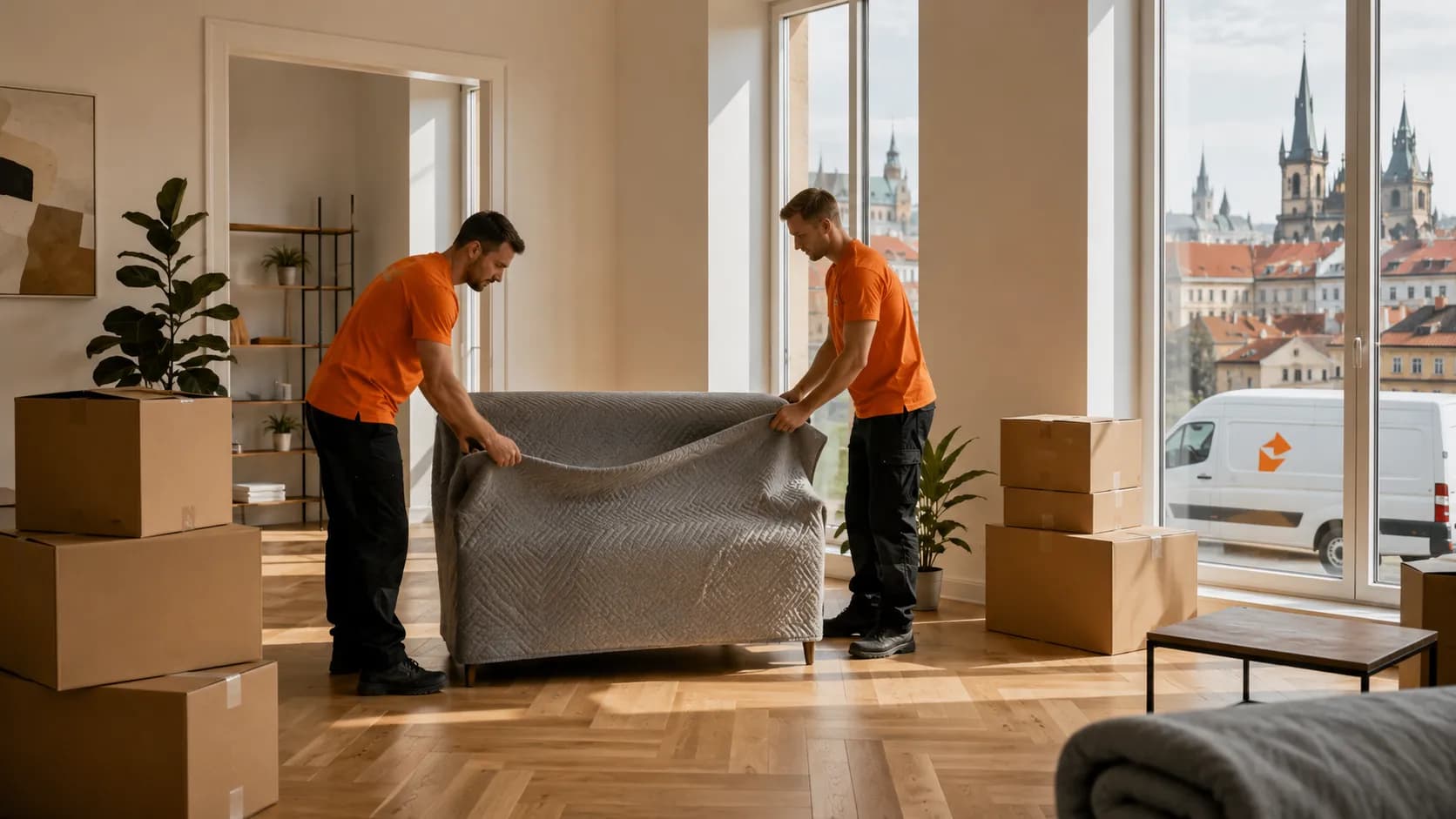 Грузчики Easy Move готовят квартиру к переезду в Праге